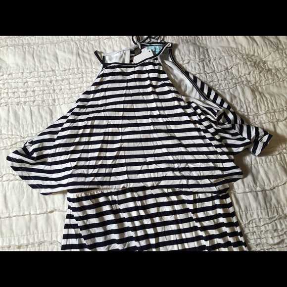 •SOLD• Navy & white striped maxi. NWT - Picture 4 of 6